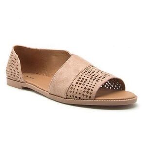 ⭐️Qupid Tan Flats with Perforated Design